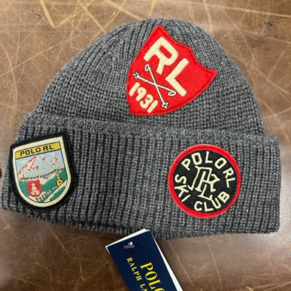 ❌️SOLD❌️Polo Ralph Lauren cold weather unisex Beanie Hat with patches